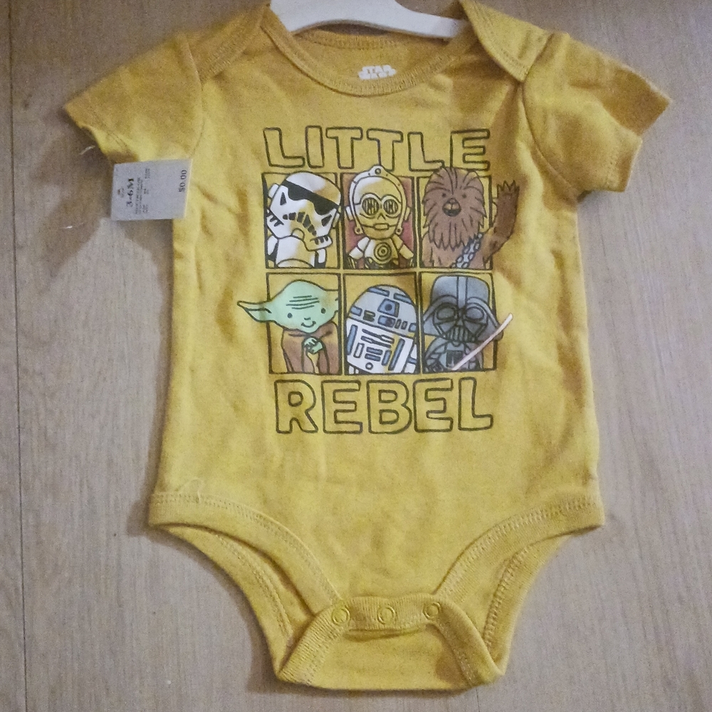 Star Wars Little Rebal  1 Pc Bodysuit Baby 3-6 Month Unisex Short Sleeve